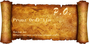 Prusz Orália névjegykártya